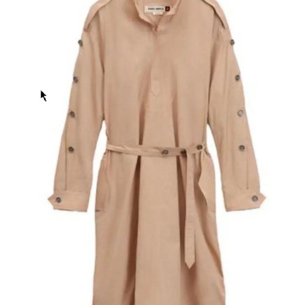 Zara SRPLS Womens Shirt Utility Dress Size S Tan Belted button 2708/082 NWT